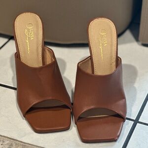 Tan Leather Mules